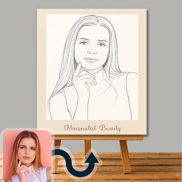 Minimal Line Art Custom Portrait