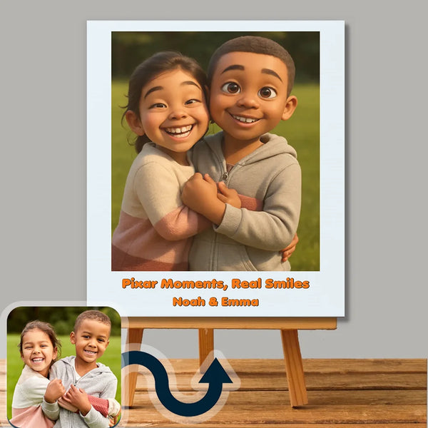 Pixar-Style Custom Portrait | Personalized 3D Cartoon Art Canvas